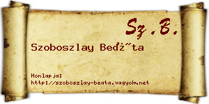 Szoboszlay Beáta névjegykártya